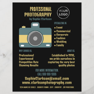 Retro-Kamera-Symbol, Fotograf, Fotografie-Vermittl Flyer