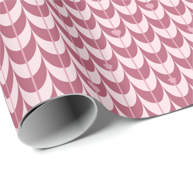 Retro-Kammmuster-Geometrisches Muster Geschenkpapier (Rolleneckpunkt)