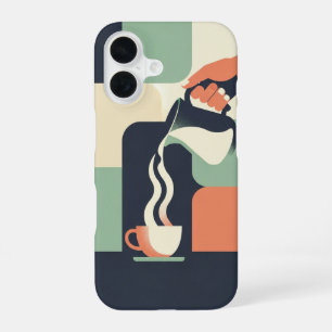 Retro-Kanne, die in eine Tasse gießt iPhone 16 Hülle