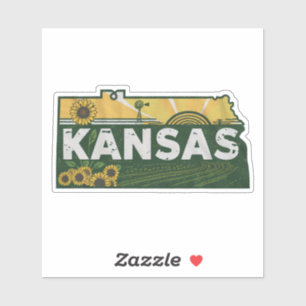 Retro Kansas Staat Sticker