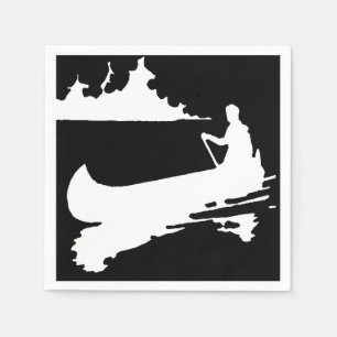 Retro Kanu-Silhouette-Papierserviette Serviette