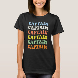 Retro Kapitän Inspirierende Bunte Berufsbezeichnun T-Shirt
