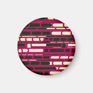 Retro-Kapsel-Ketten-Nahtloses Muster - Burgund Magnet