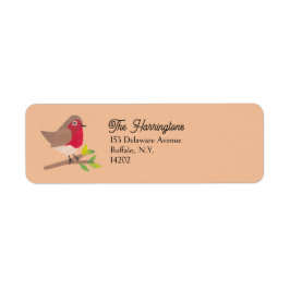 Retro-Kardinal-Midcentury-Vogelkunst-Rücksendeadre