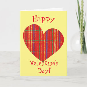 Retro Kariert Heart Friend Valentine Card Karte