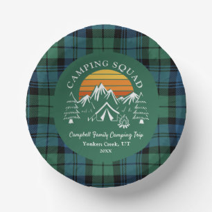 Retro Kariert Tartan Family Camping Squad Campbell Pappteller