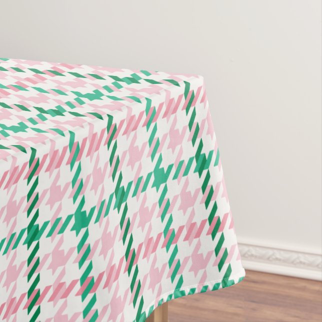 Retro kariertes Muster des rosa und grünen Tischdecke (Beispiel)