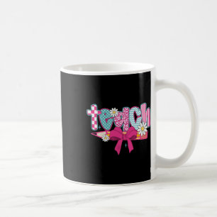 Retro Karo-Lehrer Bleistift Kokette Schleife Rücke Kaffeetasse