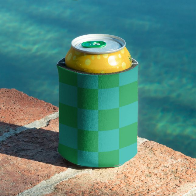 Retro-Karo mit grünem blauem Schachbrett Dosenkühler (In Situ Pool)