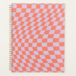 Retro-Karo-Muster Lilac und Orange-Karton Planer<br><div class="desc">Retro Checkered Patterns - lila und orange verdrillter Karo / gewellter und verdrillter Schachbrett.</div>