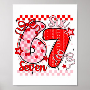Retro Karo Valentinstag Six Seven Meme 67 Viral Poster