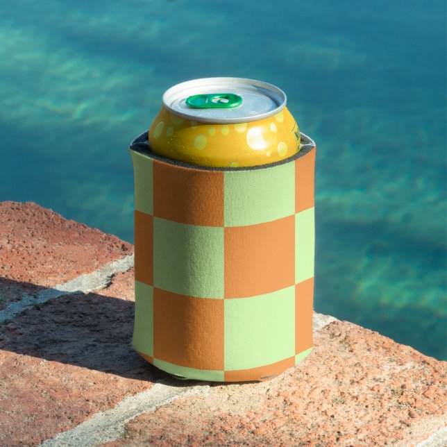 Retro-Karos mit orangefarbenem Schachbrett Dosenkühler (In Situ Pool)