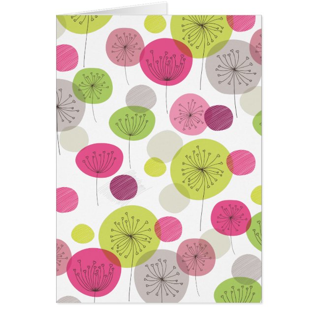 Retro Karte der Frühlings-Blume (blanco nach (Vorne)