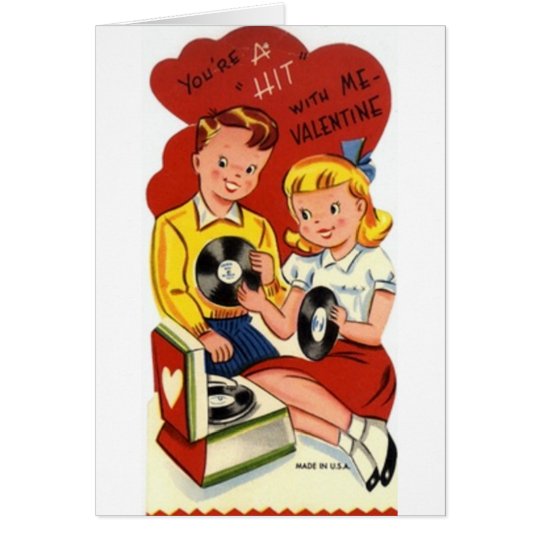 Retro Karte Schlag-Plattenvalentines Tages