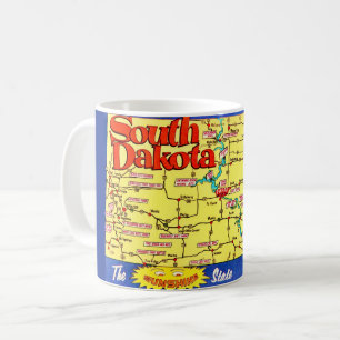 Retro-Karte von South Dakota Tasse