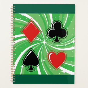 Retro-Kartensymbole in lebendigem Rot und Schwarz Planer