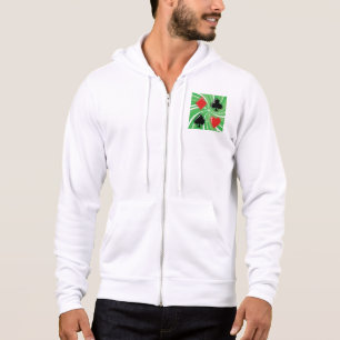 Retro-Kartensymbole in leuchtendem Rot und Schwarz Hoodie