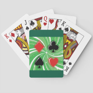Retro-Kartensymbole in leuchtendem Rot und Schwarz Spielkarten