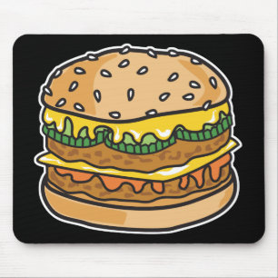 Retro-Käse-Hamburger Mousepad