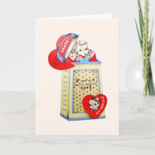 Retro Käse-Reiben-Valentinstag-Karte Feiertagskarte