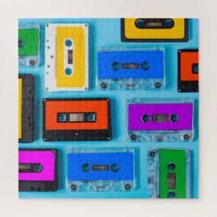 Retro-Kassette: Blaue Hintergrund-Kollektion
