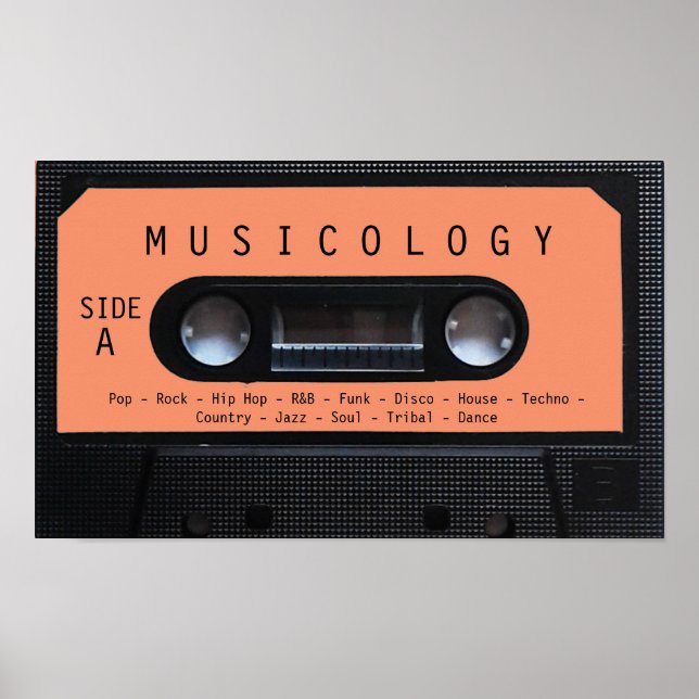 Retro-Kassette für Vintage Audiostile Poster (Vorne)