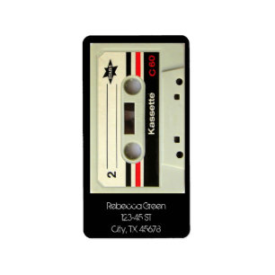 Retro Kassette Geeky nerdy Achtzigerjahre Kassette Adressaufkleber