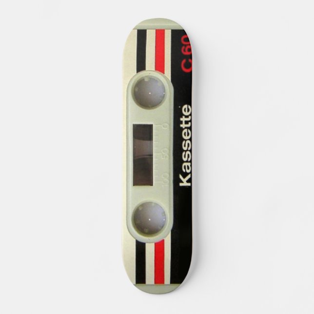 Retro Kassette Geeky nerdy Achtzigerjahre Kassette Skateboard (Vorderseite)