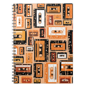 Retro-Kassette Nahtloses Muster Notizblock