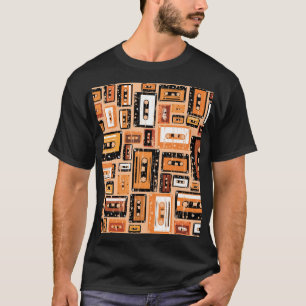 Retro-Kassette Nahtloses Muster T-Shirt