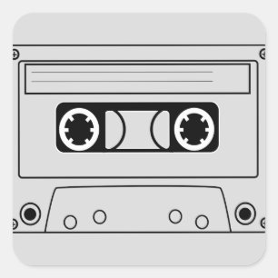 Retro-Kassette Quadratischer Aufkleber