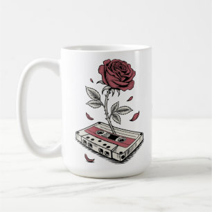 Retro-Kassette Rose personalisierter Name Kaffeetasse