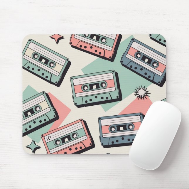 Retro-Kassette-Tape-Mauspad-Muster Mousepad (Mit Mouse)