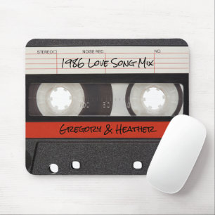 Retro-Kassette Tape Rot Schwarz Mousepad