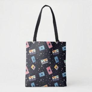 Retro-Kassetten im kosmischen Raum Tasche