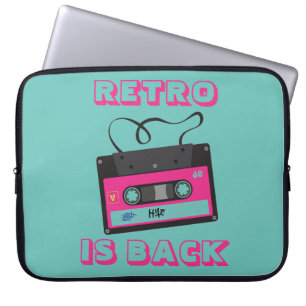 Retro-Kassettenband Vintag grün rosa Laptopschutzhülle