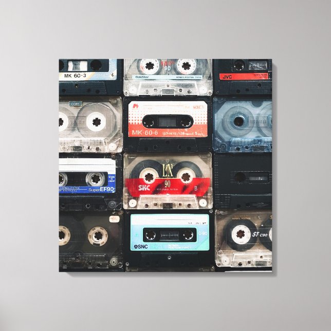 Retro-Kassettenbild auf Leinwand (Vorderseite)