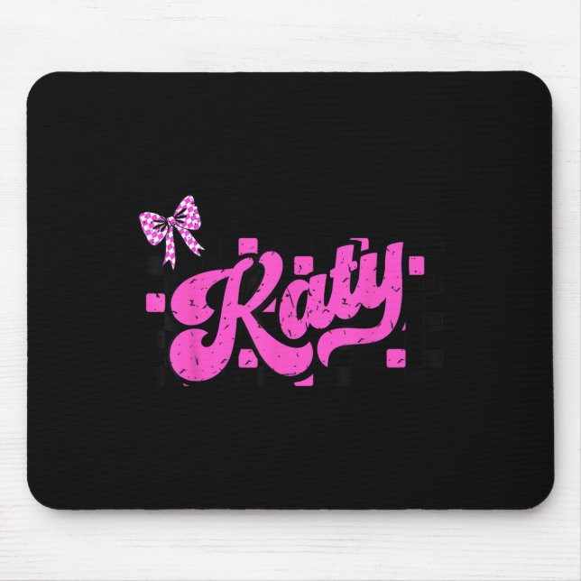 Retro Katy Checkered Coquette Bow Butterfly  Mousepad (Vorne)