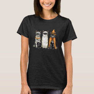 Retro-Katze Hexe Gruselig Halloween-Kürbis Frauen T-Shirt