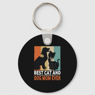 Retro-Katze-Hund-Mama-Katze-Mama-Furmama-Welpe-Kit Schlüsselanhänger