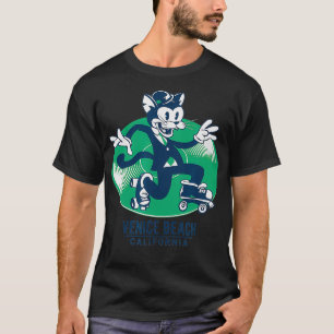 Retro-Katze in einem Anzug RollerSkating on a Reco T-Shirt
