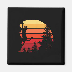 Retro-Katze klettert Meowtain Vintage-Kitty-Felsen Magnet