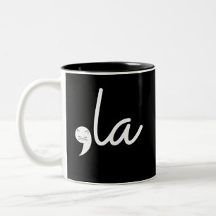 Retro-Katze Komma La Kamala Harris zur Präsidentin Zweifarbige Tasse