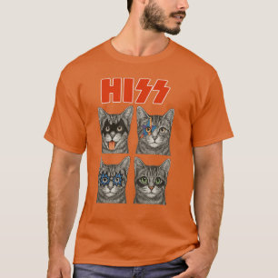 Retro-Katze Rock-Musik-Konzertband Lustige Gitarre T-Shirt