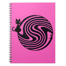 Retro-Katze - Rosa psychedelischer Wirbel