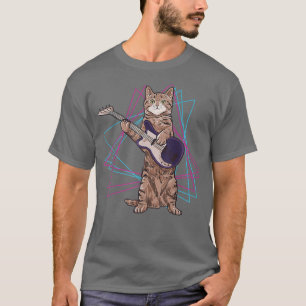 Retro-Katze spielt Gitarre Kitten spielt Gitarrist T-Shirt