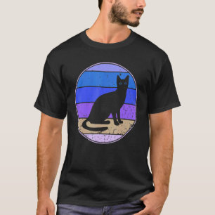 Retro-Katze Vintage-Katze Silhouette Kätzchen Tier T-Shirt