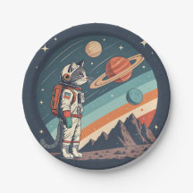 Retro-Katzen-Astronaut Kosmische Raumillustration