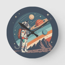 Retro-Katzen-Astronaut Kosmische Raumillustration
