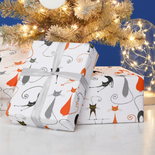 Retro-Katzen Geschenkpapier